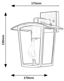 Rabalux 7127 - Applique da esterno TAVERNA 1xE27/15W/230V IP44