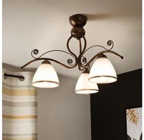 Lampadario a plafone RETRO 3xE27/60W/230V patina di bronzo