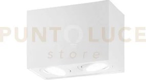 Plafoniera town bianca quadrata 2 luci attacco gu10 17,8x9,6x12,5cm