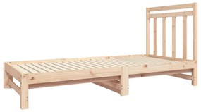 Dormeuse estraibile 2x(90x190) cm legno massello di pino