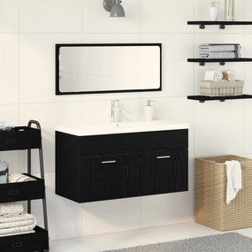 Set di mobili per bagno  set da 2 rovere nero
