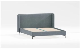 Letto matrimoniale imbottito blu con griglia 140x200 cm Basti - Ropez