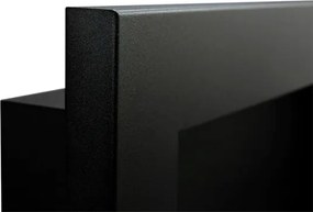 Camino a bioetanolo da parete o incasso Livorno Nero L 90 x P 12 x H 40 con vetro