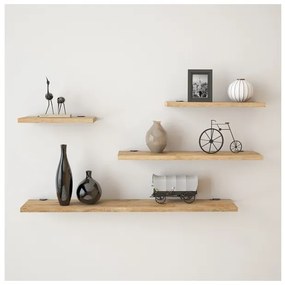 Set 4 Mensole A Parete Effetto Legno Rovere Spessore 18 mm Flying
