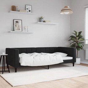 Letto Da Giorno Nero 90x190 Cm İn Velluto /