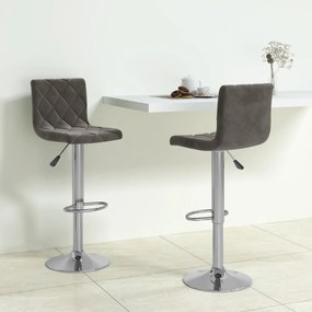 Sedie Da Bar 2 Pz Grigio Scuro İn Velluto /
