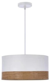 Lampadario a sospensione con filo BIANCO 1xE27/40W/230V bianco/marrone