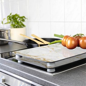 Set di 2 copri stufe in vetro in marmo bianco-oro, 52 x 30 cm Universal - Wenko