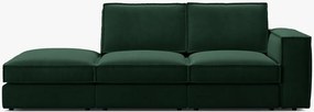 Divano Pola 2 posti con pouf in velluto – 259x103x88 cm