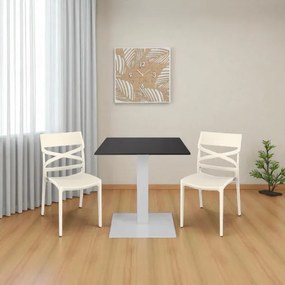 Sedia polipropilene per interno e esterno impilabile MIROK Crema set 2 pezzi