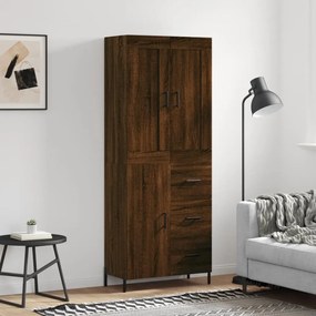 Credenza Rovere Marrone 69,5x34x180 Cm İn Legno Multistrato /