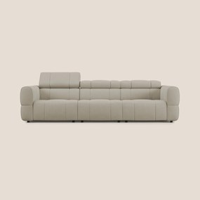 Giotto Divano modulare a 3 sedute con opzione relax elettrico in microfibra effetto velluto impermeabile T09