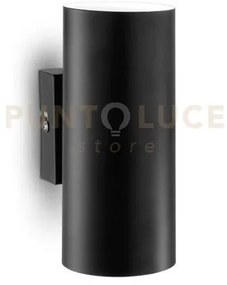 Look round applique a parete 2 luci attacco gu10 nero 15cm d.6cm la...