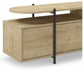 Tavolo TV in rovere di colore naturale 160x48 cm Hinoa - Marckeric