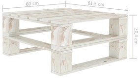 Tavolo da giardino in pallet bianco in legno