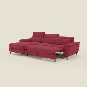 Estro Divano estraibile con chaise-longue e poggiatesta reclinabili in tessuto impermeabile T14 rosso