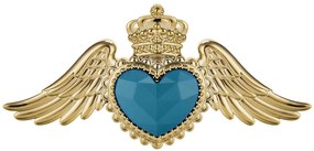 BONGELLI PREZIOSI cuore ex voto con ali cm 20 x 10 blu e oro