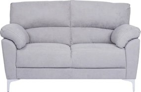 Divano in tessuto a 2 posti 146 cm braccioli imbottito GIADA Grigio Chiaro