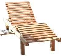 Lettino Prendisole da Giardino Lidia 65x208x35 h cm in Legno Marrone