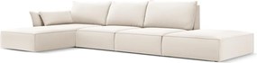 Divano angolare beige (con penisola a sinistra/con chaise lounge) con rivestimento in velluto Vanda – Mazzini Sofas