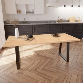 Tavolo da pranzo fisso Trapezio in legno lamellare grezzo di abete di douglas naturale per 6 persone L 150 x L 90 X H 74 cm