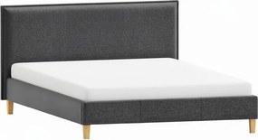 Letto matrimoniale imbottito grigio scuro con griglia 160x200 cm Tina - Ropez