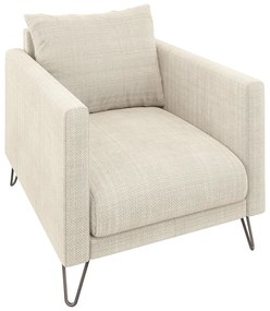 Poltrona color crema con rivestimento in ciniglia Freya – Ropez