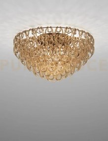 Giogali lampadadario a soffitto 80 cristallo ambra e bronzo opaco 5...