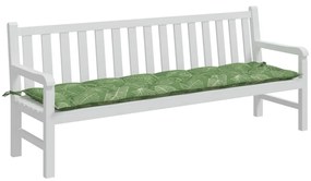 Cuscino Panca da Giardino Motivo a Foglie 200x50x7 cm Tessuto