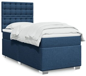 Giroletto A Molle Con Materasso Blu 90x190 Cm İn Tessuto /