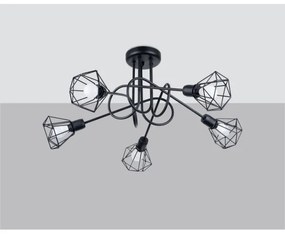 Sollux SL.1110 - Lampadario a stelo ARTEMIS 5xE14/40W/230V nero