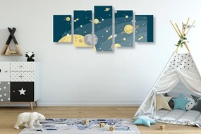 Quadri 5 pezzi – Straordinario viaggio nello spazio