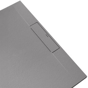 Piatto doccia SANYCCES in resina Siena grigio L 80 x L 100 cm opaco effetto pietra