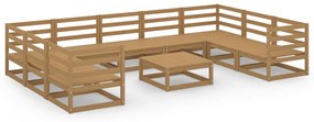 Set divani da giardino 10 pz in legno massello di pino