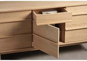 Cassettiera bassa in rovere decorato in colore naturale 75x140 cm Ponza - Unique Furniture