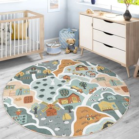Tappeto da gioco per bambini lavabile ø150 cm Farmer's Life – Mila Home