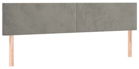 Testiere 2 pz grigio chiaro 100x5x78/88 cm in velluto