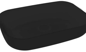 Lavabo da appoggio OLYMPIA CERAMICA rettangolare piletta non inclusa in ceramica L 60 x H 14 x P 20 cm nero piletta non inclusa