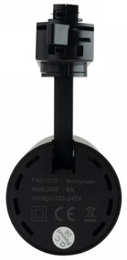 Faro LED 30W Monofase Nero, 38°/60°, 130lm/W, CRI92, no Flickering Colore  Bianco Naturale 4.000K