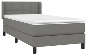 Giroletto a molle con materasso grigio scuro 90x190 cm tessuto