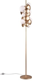 Lampada da terra con paralume in vetro in oro e bianco (altezza 155 cm) Bubble - Trio Select