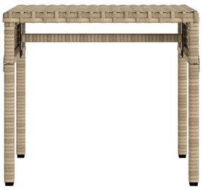 Lettino prendisole con baldacchino e tavolino beige polyrattan