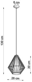 Lampadario a sospensione con filo DEMI 1xE27/60W/230V nero/bianco