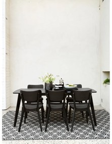 Sedia da pranzo in rovere nero con seduta grigio scuro Cato - Rowico