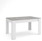 Tavolo da Pranzo, 140x90x76 cm, Per 6 comensali, Tavolo Cucina, Cemento e Bianco RF3658