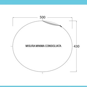 Lavabo da incasso soprapiano ovale 56x47,5 cm in ceramica lucida