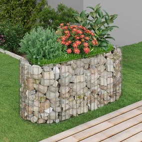 Gabbione Con Letto Rialzato İn Acciaio Zincato 120x50x50 Cm /