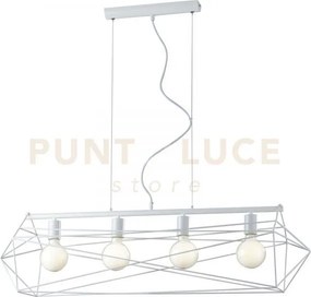 Lampadario a sospensione abraxas bianca 4 luci attacco e27 106x29,5...