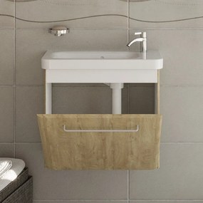 Kamalu - Mobiletto bagno 60 cm profondità ridotta colore rovere | LAC-IRIS-60-R