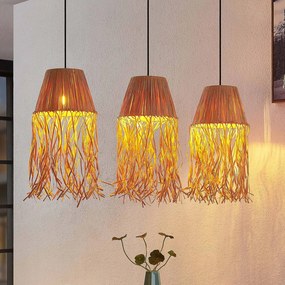 Lampada a sospensione Liridona Lindby, dimmerabile, Crema / Ambra, Soggiorno / Sala da pranzo, Carta / Lunolit / Lunopal, Scandinavo, Lampada a sospensione